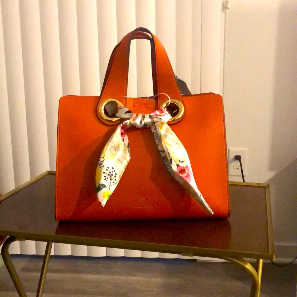 Nannette Lepore Satchel Handbag with Scarf Detail
